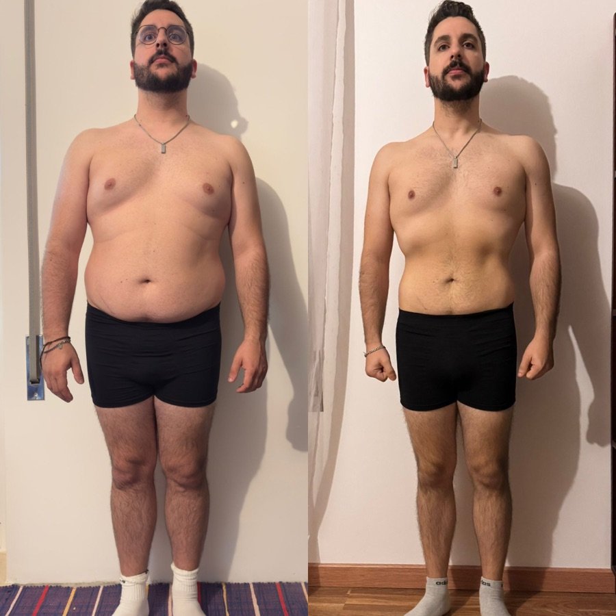 Transformação do Diogo, dos 98 aos 77 kg